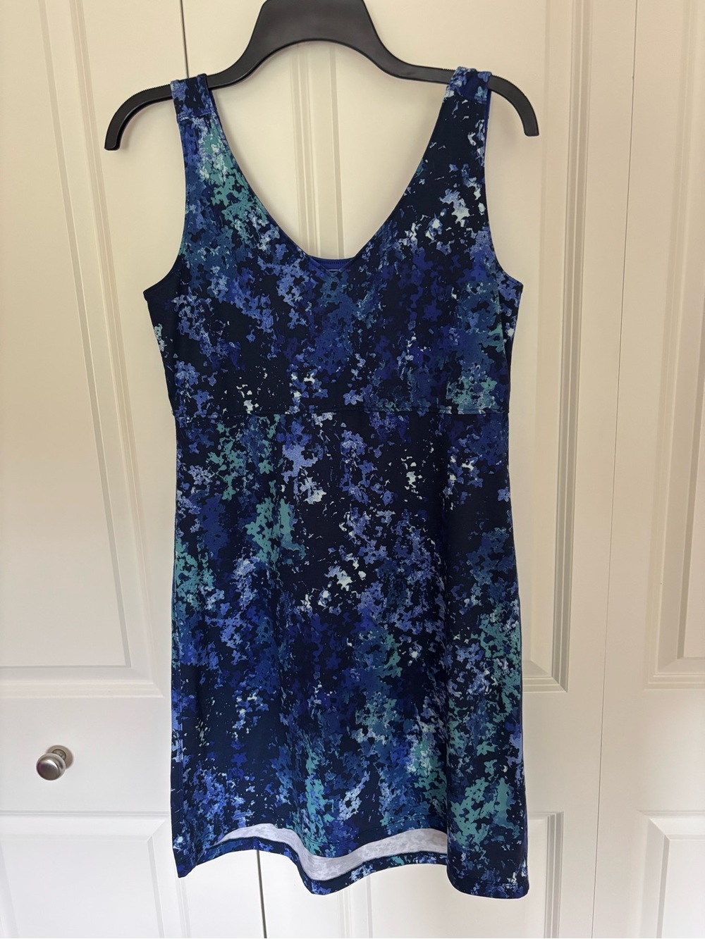 Women’s LL Bean sleeveless knit blue summer dress size XS